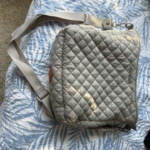 MZ Wallace Quilted Gray Crossbody Bag